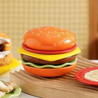 Daugiaaukštis mėsainio lėkštės rinkinys Burger 6 sluoksniai Mini vakarienės lėkštė Didelės vertės kaulų lėkštė Juokingi padažų indai Stalo dekoras A