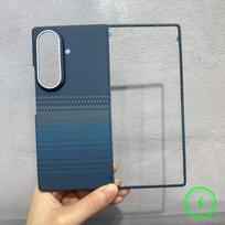for For Samsung Galaxy Z Fold 8 Ultra 7 Premium Sle Kevlar Carbon Fiber Texture PC Case for Magsafe Wireles Charge Protect Cover Galaxy Z Fold 8 Ultra tamsiai mėlyna spalva