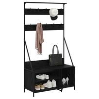 Clothing Rack with Shelf Black Oak Effect 100 x 41 x 184 cm