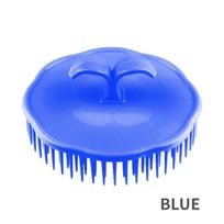 Spalvotas plastiko plaukų plovimo šepetėlis Suaugusiems Apvalus masažinis ir šukavimo šukos Galvos odos ir galvos kasymo šukos blue