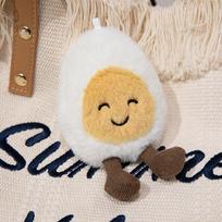Fun boiled egg plush toy cute smile egg groom and bride creative gift bag pendant 15cm (weight 60g)