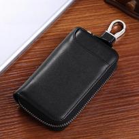 New Men's Key Case with Pu Texture, Large Capacity Zipper Key Storage Case and Multi-functional Key Case