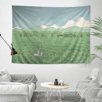 Green Plant Cute Kawaii Hanging Bohemian Tapestry Hanging Tarot Hippie Wall Rugs Dorm Wall Hanging Home Decor 50x70cm