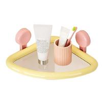 Corner Mounted Shower Shelf for Toiletries Sturdy ABS Plastic Bathroom Organizers Without Drilling Installation