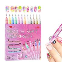 Nail Art Pens Set - 12 Vibrant Colors for DIY Decoration | Fast-Drying Liner Pens for Home & Salon Use 1
