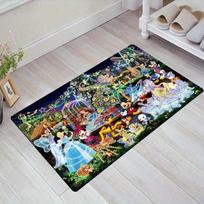 1pc Disney Mickey Mouse and Minnie Pattern Carpet Area Rug Non slip Carpet Hand Washable Floor Mat Suitable For Living Room Bedroom Home Decor 60cm by 90cm gray