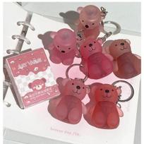 Art Value - Cute Bear Keychain Velvet Lip Mud - 6 Colors 4# Milk Strawberry - 1.7g