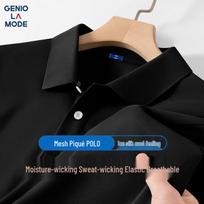 GENIOLAMODE Men's Ice Silk Cooling Polo Shirt M