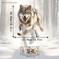 Nordic Wolf Totem Wall Stickers, Creative Self-Adhesive Decor for Living Room Decoration 30x60cm įvairiaspalvis
