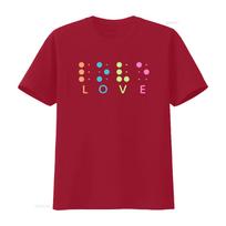 Braille T Shirt love cute retro tee trendy vintage vintage Washed Versatile Unisex Casual designer clothes streetwear Soft S