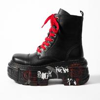 Women Boots Winter Thick Sole Graffiti Gothic Punk Ankle Boots Fashion Casual Shoes 36