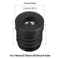 4-16pcs M6 M8 Round Plastic Pipe Plugs, Black Hole Nut Caps Adjustable Screw Foot Pads for Furniture Legs & Tube End Covers 8pcs