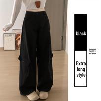 Women's High Waist Retro Wide-Leg Cargo Pants L