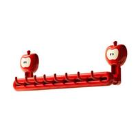 Wall Mounted Suction Cup Towel Rack Large Capacity Plastic Towel Storage Rack Space Saving with Movable Hooks Bathroom Towel Bar