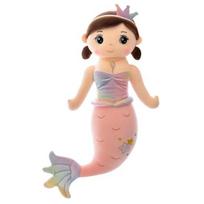 Mermaid Plush Pillow Cute Crown Colorful Fishtail Fish Doll Soft Companion Plushies Stuffed Sea Animal Cartoon Fish Plush Toy Birthday Gift S