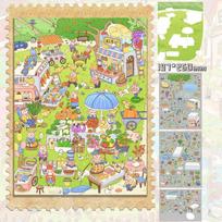 Stackable DIY Landscape Collage Large Size 3D DIY Decorative Stickers  Miniature Scene Building C