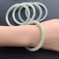 Natural Xiuyu Avocado Ice Jade Bracelet - Translucent Green Beauty Strip 54/55