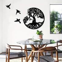 Stylish Metal Tree of Life Wall Art with Three Birds, Elegant Hanging Decor for Home Garden TY4105