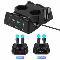 4 in 1 Controller Charging Dock Station Stand for Playstation PS4 PSVR VR Move Quad Charger for PlayStation Controller 4 in 1 Charger Dock