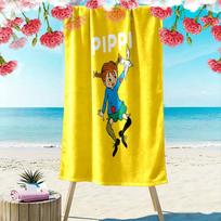 Pippi Longstocking Print Beach Towel, Large Soft Quick Dry Towel for Beach Camping Swimming 70cmx140cm(27x55inch)