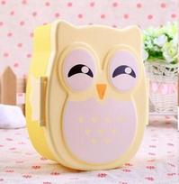 Portable Owl Lunch Box Plastic Children's Lunch Box Food Container Carton Tableware Bento Box Kawaii LS Yellow