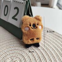 Cute Persimmon Bear Doll Plush Pendant Cute Little Bear Decorative Bag Keychain Hanging Decoration Trendy Doll 8.5cm