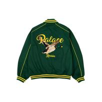 Palace Ss21 Chain Stitch Bomber Jacket Duck Embroidery Fitted Long Sleeve Jacket Unisex Jacket Green P20JK106 M