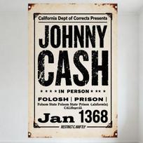Vintage Johnny Cash Folsom Prison Concert Metal Tin Sign Retro Distressed Wall Decor for Bar Pub Home Cafe 20x30cm（7.8x11.8inch）