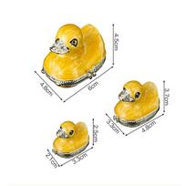 Enamel diamond-encrusted duck jewelry box, household entrance, living room ornament, stud earrings, jewelry storage, flip cover, anti-gray. large psyduck 4.8*6*4.5