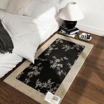 Vintage French Design Black Bedside Rug – Dirt & Wear-Resistant Carpet for Living or Bedroom Floor. 20*40 cm - Whiteboard Waste Material