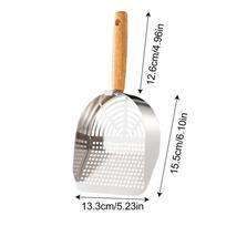 Litter Scooper Stainless Steel Litter Box Scoop Portable Cleaning Sifting Tool With Ergonomic Long Handle Pet Supplies For Home