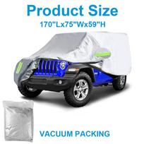 210D atsparus vandeniui pilnas automobilio uždangalas JEEP Wrangler JK JL 2 durų / 4 durų 2007-2020 m. Apsaugos nuo oro sąlygų uždangalas Lauko Sniego Lietaus Dulkių