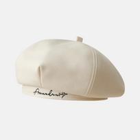 Solid Color Beret Painter's Hat Letter Embroidered Visors Cap Vintage Newsboy Hat