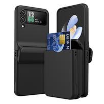 for Samsung z flip 4 3 5 6 flip5 flip6 Hinge Protective Bag Case for Samsung Galaxy Z Flip 3 4 5G Flip3 Flip4 Card Slot Funda for Galaxy Z Flip 6 juoda