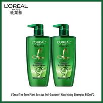 L'Oréal Tea Tree Purifying Anti-Dandruff Shampoo (2 x 500ml)