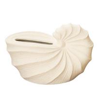 Ceramics Tissue Box, with Spiral Conch Surface Design, Matte Glaze Stain-Resistant Simple Style Towel Dispenser, for Bathroom Living Room Desktop A
