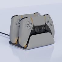 Greito įkrovimo stotelė PS5 valdikliams Dvigubo belaidžio žaidimų pultelio įkrovimo stotis PlayStation 5 įkrovimo stovas Priedai only Charging Dock pilka