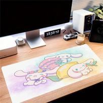 1pc Large Gaming Mouse Pad, UV Reactive Non-Slip Desk Mat, Washable Polyester Cinnamoroll Cute PastelComputer Pad with Vibrant Game Machine 30cmx60cm(11.8x23.6inch)