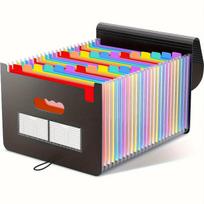 25/13 Pockets File Folder Accordion File Organizer/Portable Expandable Plastic Filing Box,Paper/Document/ with Colored Tabs