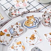 45 Pcs/box Funny Cute Cats Diy Mini Paper Sticker Diary Album Scrapbooking Decoration Sticker Stationery 45 Pcs/box