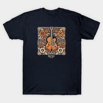 Men Black Print T-shirt Gretsch Guitar Legend No-Cut Heat Transfer Print Cotton Tshirt L