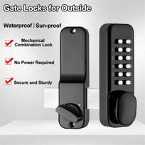 Keyless Gate Locks for Outdoor Fence, Mechanical Keypad Lock, for Outdoor Gate, Patio, Garage, Bidirectional Install China Mainland gray