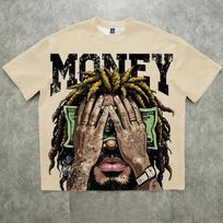 Men's Hip Hop Style Graphic Printed Boxy Fit Round Neck Soft T-Shirt Streetwear S