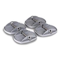 4Pcs Leg Stabiliser Pads with Pins for Uneven Terrain Heavy Duty Enhanced Stability Secure Ground Placement pilka spalva