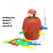 Pirate Bucket Children'S Toy Interactive Small Board Game Teasing And Tricking Sword Insertion Bucket Game Other