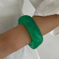 Ingemark 3 Styles Boho Colorful Chunky Resin Bangles for Women New Fashion Statement Retro Irregular Bracelets Y2K Jewelry Gift