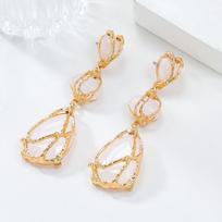 Europe and America Exaggerate Cat Eye Stone Design Earrings Jewelry Accessories Suitable for Date, Party, Festival Gifts