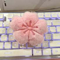 New Sakura Series Healing Plush Doll Keychain Cute Cherry Blossom Keyring Key Backpack Pendant Bag Charm Accessories Gifts