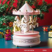 Christmas Decoration Ornaments Carousel Octave Box Music Box Home New Year Decor Kids Birthday Festival Gift Decorative Supplies