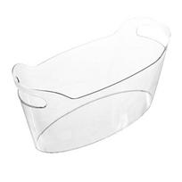 Ice Bucket Transparent 6.5L Large Capacity Drink Cooler for Wine Beer Champagne Thickened Food-Grade Plastic Barrel with Handle Portable Party A